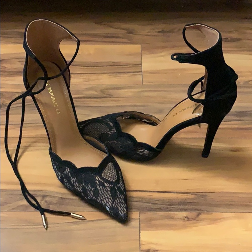 Black lace stilettos